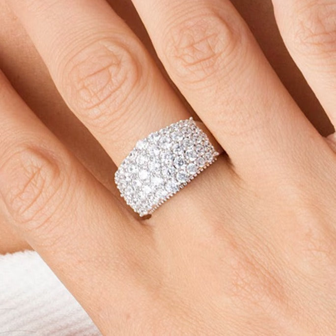 2.0 ct. Gesamtgewicht Labordiamant mehrreihiger Fashion-Ring in 14K Weißgold (F/SI2)