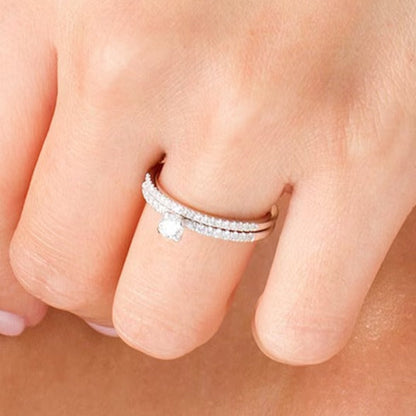 Brautset mit Diamanten 0,5 ct. Gesamtgewicht in 10K Weißgold