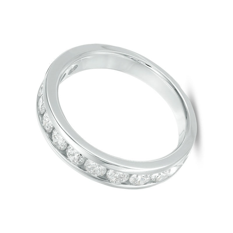 1.0 ct. Gesamtgewicht Diamant-Ring kanalgefasst in 14K Weißgold