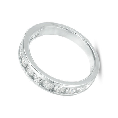 1.0 ct. Gesamtgewicht Diamant-Ring kanalgefasst in 14K Weißgold