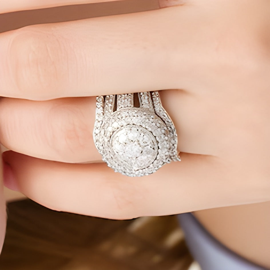 2.25 CT. TW Komposit-Diamant Brautset mehrreihig im Vintage-Stil dreiteilig in 10K Weißgold