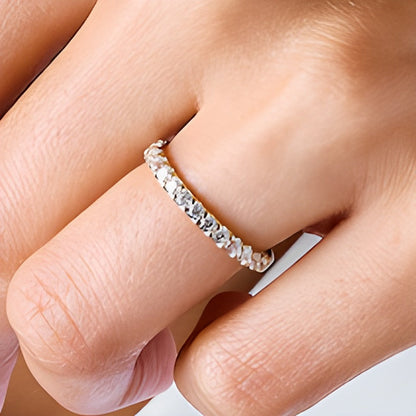 0.5 CT. Gesamtgewicht Memoire-Ring mit Labordiamanten in 14K Gelbgold (F/VS2)