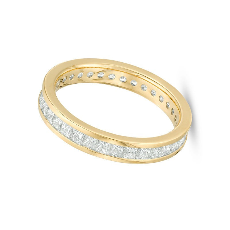 1.5 CT. Gesamtgewicht Memoire-Ring mit Diamanten im Princess-Schliff in 14K Gelbgold (H/SI2)