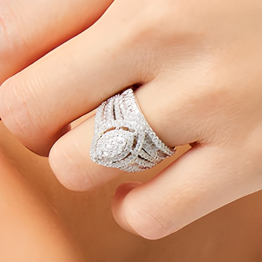 1.75 CT. Gesamtgewicht Braut-Set mit Diamanten im Marquise-, Rund- und Baguette-Schliff im Vintage-Stil in 10K Weißgold