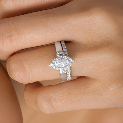 1,0 ct. Gesamtgewicht Marquise-Diamant Brautset in 14K Weißgold