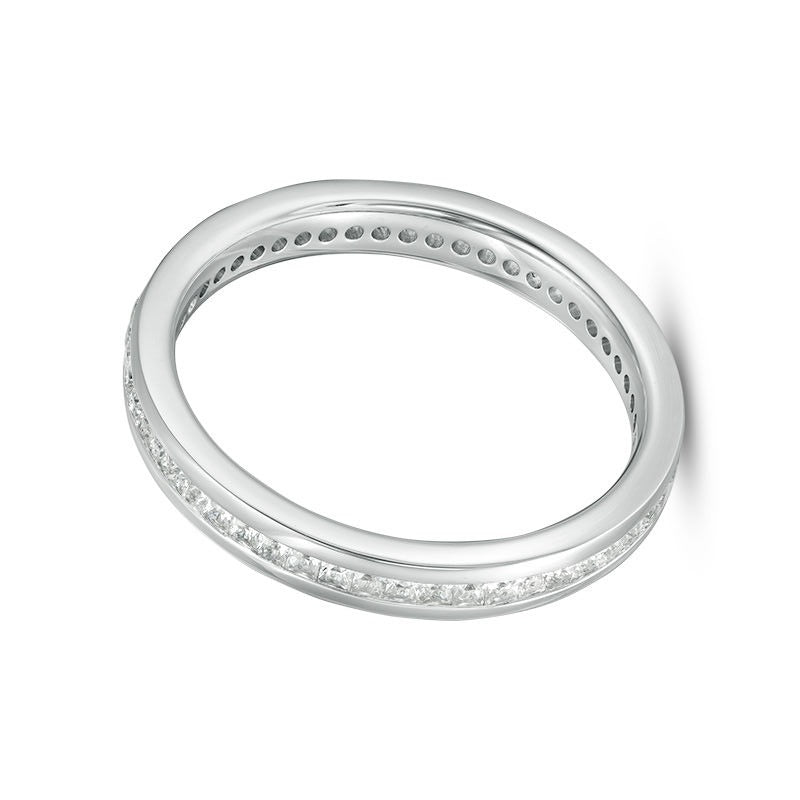 0,5 ct. Gesamtgewicht Memoire-Ring mit Diamanten im Princess-Schliff in 14K Weißgold (H/SI2)