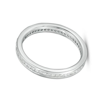 0,5 ct. Gesamtgewicht Memoire-Ring mit Diamanten im Princess-Schliff in 14K Weißgold (H/SI2)