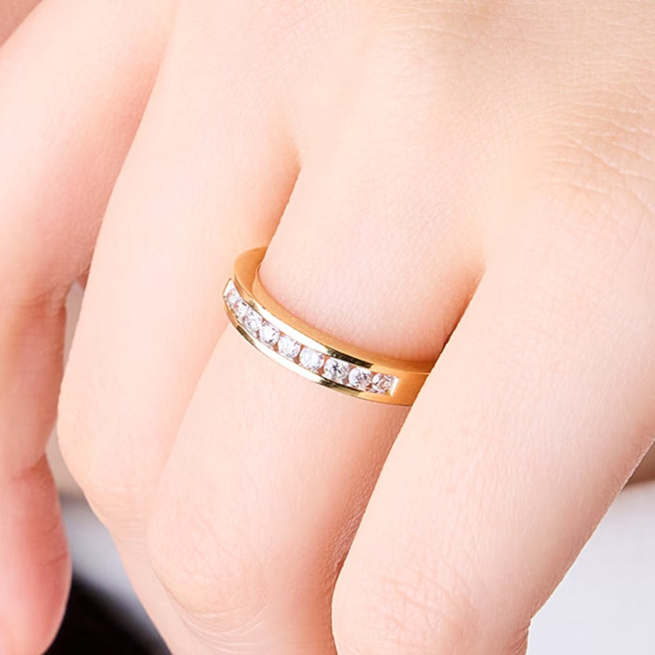 Blüten-Brautset mit Diamanten 1.0 ct. Gesamtgewicht in 10K Gelbgold