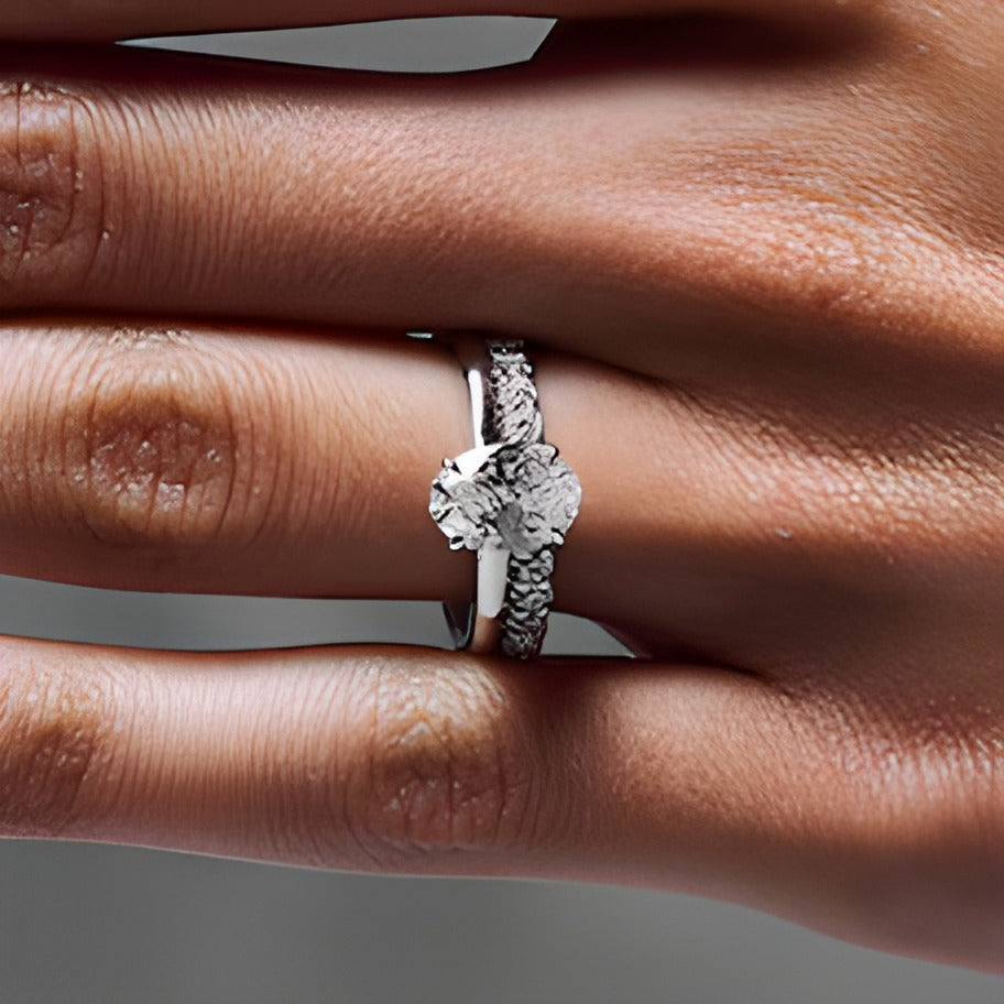 2.0 CT. TW Braut-Set mit ovalem Labordiamant und verstecktem Rahmen in 14K Weißgold (F/VS2)