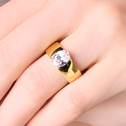 2.0 CT. Solitär-Verlobungsring mit ovalem Labordiamant in 14K Gelbgold (F/VS2)