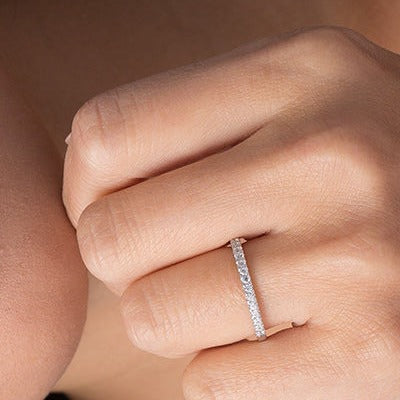 0.33 ct. Gesamtgewicht Diamant Ehering in 10K Weißgold