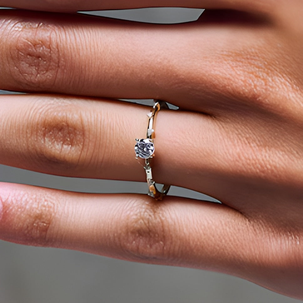 0.25 ct. Gesamtgewicht Labordiamant Freundschaftsring in 10K Gelbgold (F/SI2)