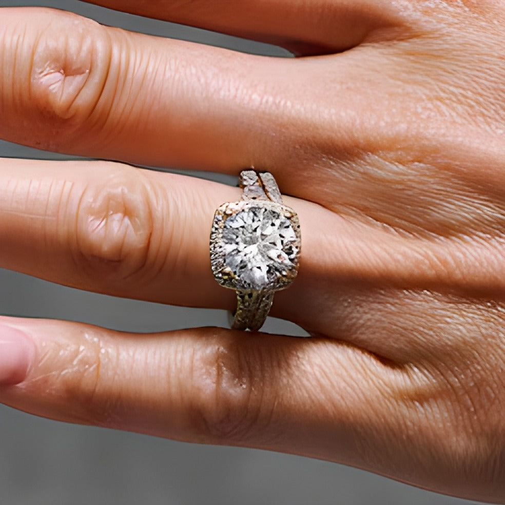 4.75 ct. Gesamtgewicht Braut-Set mit Labordiamanten in 14K Gelbgold (F/VS2)