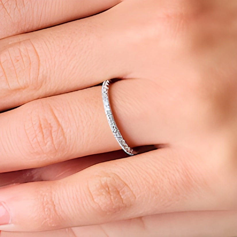 0.25 ct. Gesamtgewicht Labordiamant-Ring in 14K Weißgold (F/SI2)