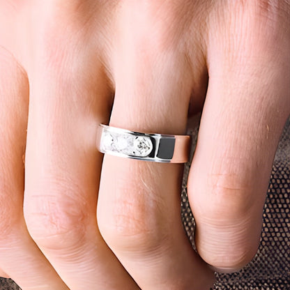 1.0 CT. Gesamtgewicht Labordiamant Dreistein-Ring in 10K Weißgold (F/VS2)