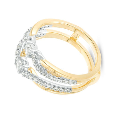 0.5 ct. Gesamtgewicht Diamant Crossover Solitär Enhancer Ring in 10K Bicolor Gold