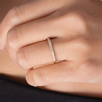 0.33 ct. Gesamtgewicht Diamant Ehering in 10K Gelbgold