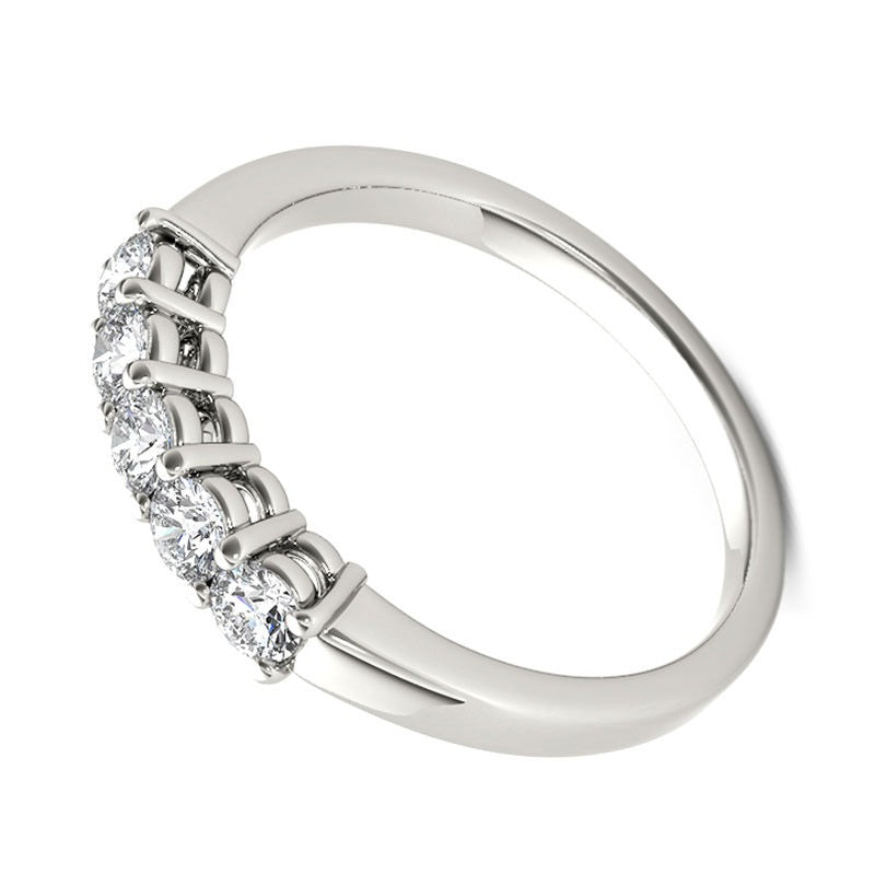 0.5 ct. Gesamtgewicht Diamant Memoire-Ring mit fünf Steinen in 10K Weißgold