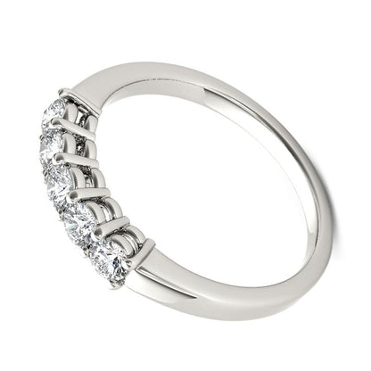 0.5 ct. Gesamtgewicht Diamant Memoire-Ring mit fünf Steinen in 10K Weißgold