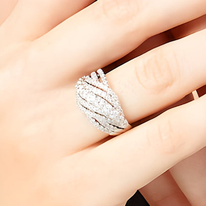 1.5 ct. Gesamtgewicht Labordiamant Fashion Ring in 14K Weißgold (F/SI2)