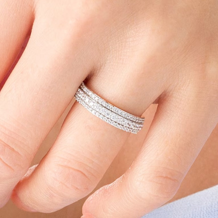 0,5 ct. Gesamtgewicht Diamant Ring mehrreihig in 10K Roségold