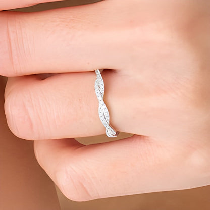 0,25 ct. Gesamtgewicht Diamant Twist Stapelring in 14K Weißgold