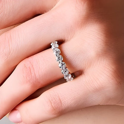 4.0 CT. TW Labordiamant Memoire-Ring mit Muschelfassung in 14K Weißgold (F/VS2) – Größe 6