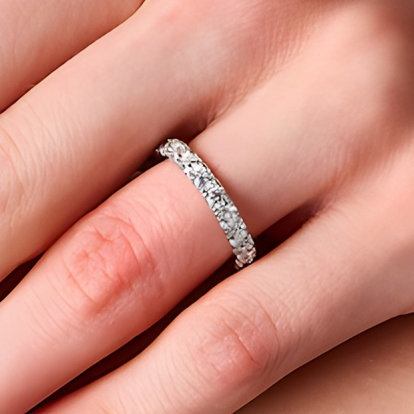 1,75 ct. Gesamtgewicht Diamant Memoire-Ring in 14K Weißgold (I/SI2) - Größe 5