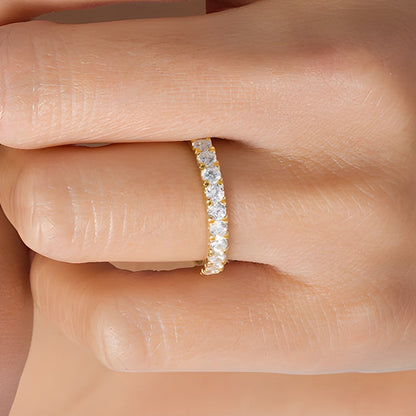 0.88 ct. Gesamtgewicht Diamant-Ehering in 10K Gelbgold