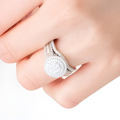 Braut-Set mit weißen Diamanten im Baguette- und Rundschliff, Komposit, mehrreihig, 1.0 ct. Gesamtgewicht, in 10K Weißgold