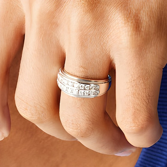 1.0 ct. Gesamtgewicht Labordiamant Ring zweireihig in 14K Weißgold (F/SI2)