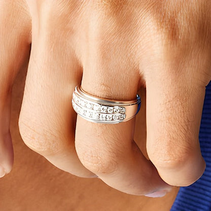 1.0 ct. Gesamtgewicht Labordiamant Ring zweireihig in 14K Weißgold (F/SI2)