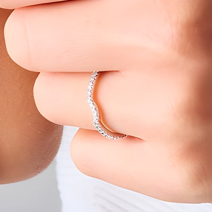 0.25 ct. Gesamtgewicht Labordiamant Contour-Ring in 14K Weißgold (F/SI2)