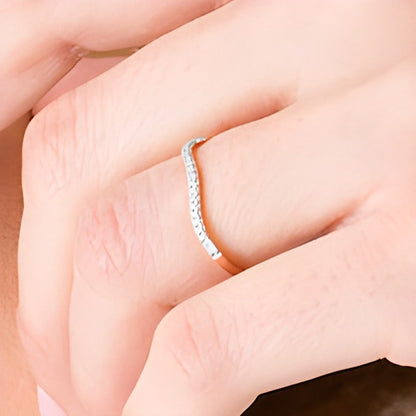 0.1 ct. Gesamtgewicht Diamant Memoire-Ring mit rundem und Baguette-Schliff in 10K Roségold