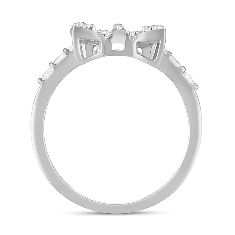 0.5 ct. Gesamtgewicht Multi-Diamant Schmetterlings-Ring in 10K Weißgold