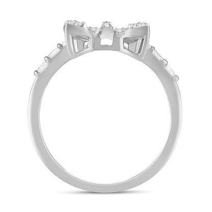 0.5 ct. Gesamtgewicht Multi-Diamant Schmetterlings-Ring in 10K Weißgold