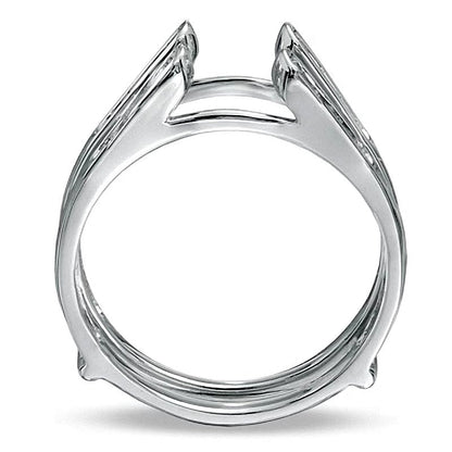 0.25 ct. Gesamtgewicht Diamant Kanal Cathedral Solitär Enhancer Ring in 14K Weißgold