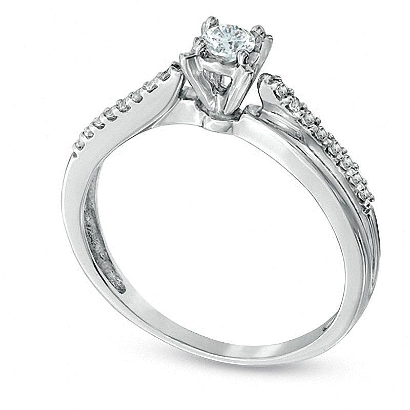 0,25 ct. Gesamtgewicht Diamant Crisscross Freundschaftsring in 10K Weißgold