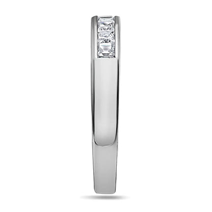 0.5 CT. TW Ehering mit Diamanten im Princess-Schliff, neun Steine, in Platin (I/SI2)