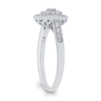 0,38 ct. Gesamtgewicht Ring mit mehreren Diamanten in 10K Weißgold