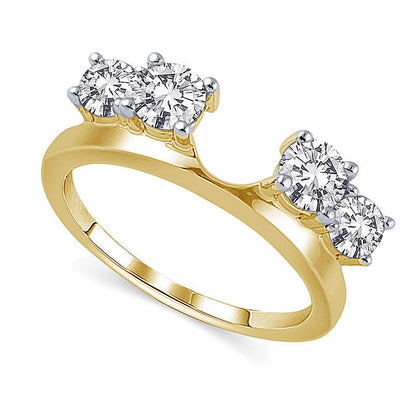 1.0 ct. Gesamtgewicht Diamant Vier-Stein Solitär-Enhancer in 14K Gelbgold