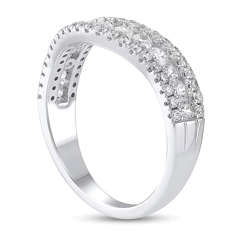 1.0 ct. Gesamtgewicht Diamant Konturring im Vintage-Stil in 14K Weißgold