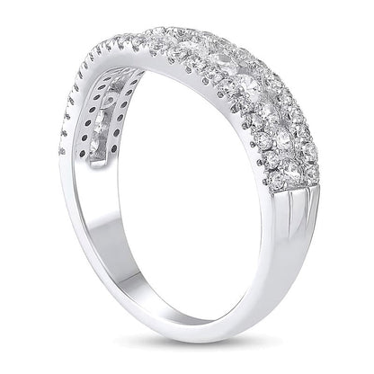 1.0 ct. Gesamtgewicht Diamant Konturring im Vintage-Stil in 14K Weißgold