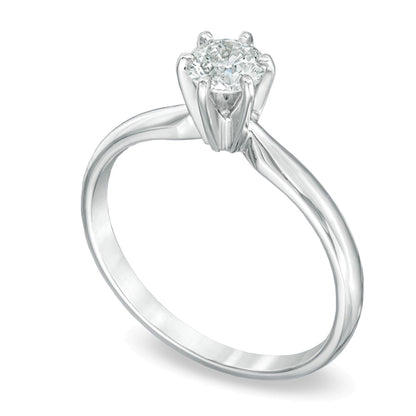 0.5 CT. Diamant-Solitär-Verlobungsring in 14K Weißgold (I/I2)