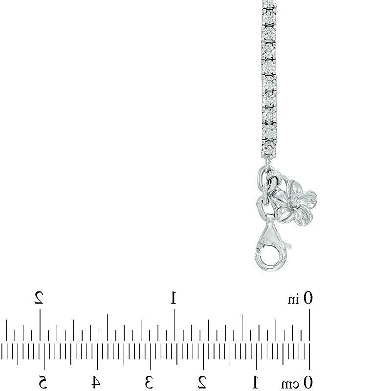 0,33 ct. Gesamtgewicht Diamant-Tennisarmband aus rhodiniertem Sterlingsilber – 7.5"