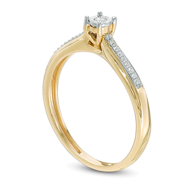 0.07 ct. Gesamtgewicht Diamant Freundschaftsring in 10K Gelbgold