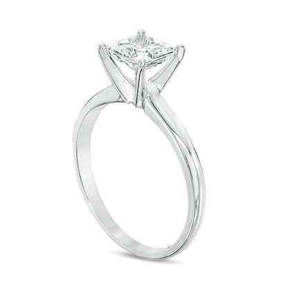 1.0 CT. Diamant-Solitär Verlobungsring im Princess-Schliff in 14K Weißgold (I/I2)