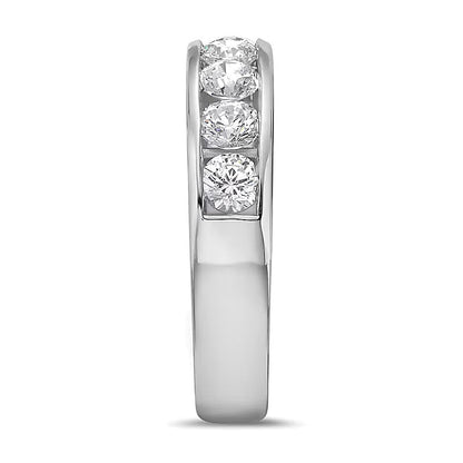 1.5 ct. Gesamtgewicht Diamant-Ring mit elf Steinen, kanalgefasst, in 10K Weißgold (I/I2)
