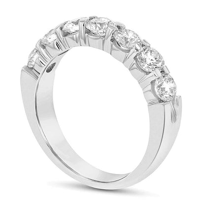 1.5 ct. Gesamtgewicht Diamant Memoire-Ring mit sieben Steinen in 14K Weißgold