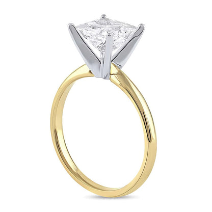 2.0 CT. Princess Labordiamant Solitär Verlobungsring in 14K Gelbgold (F/VS2)